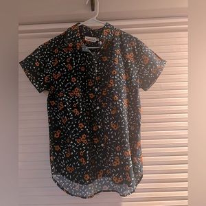 Bridge and Burn floral short-sleeve button up shirt